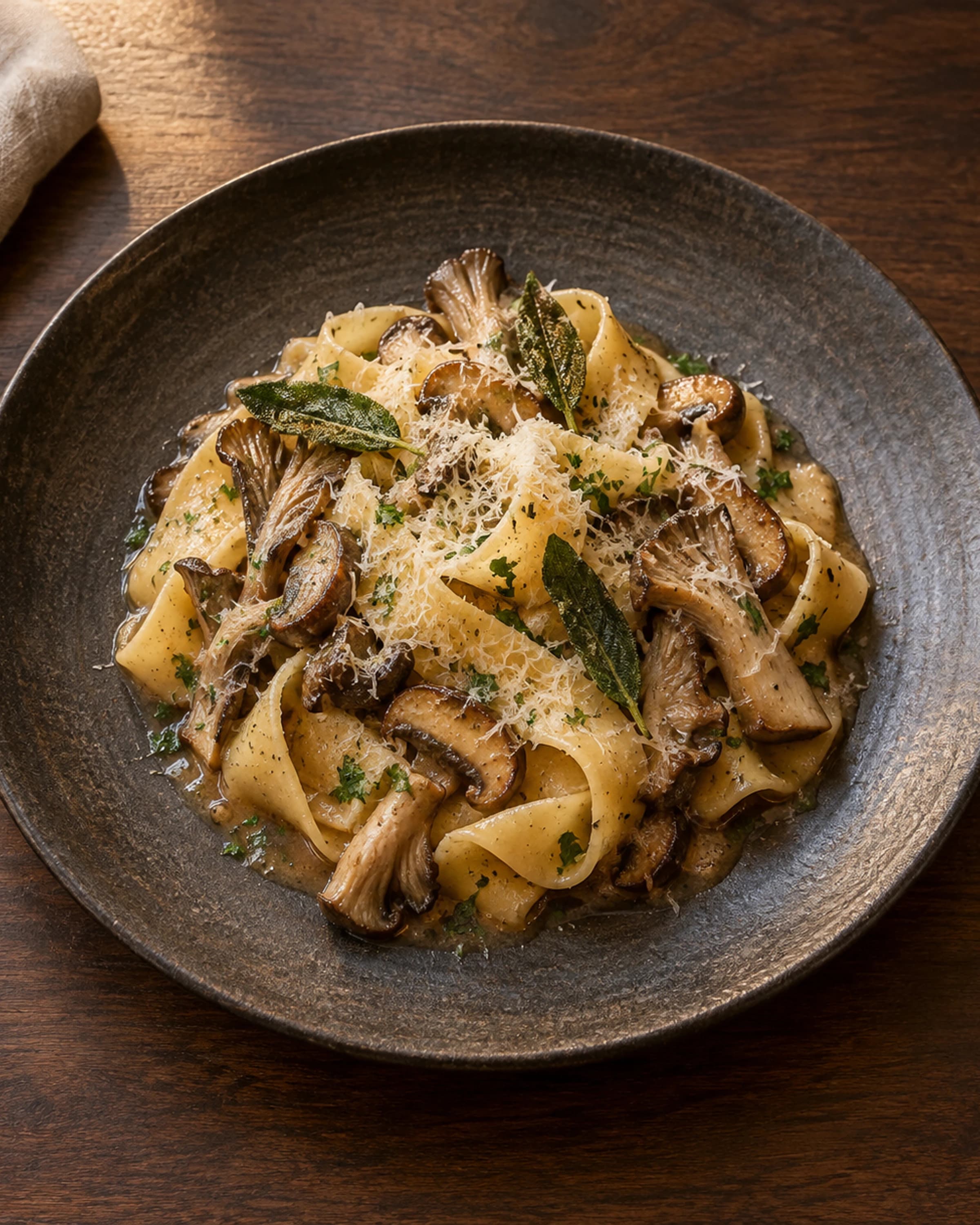 Wild mushroom pappardelle